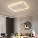AOMEI Modern Minimalist Living Room Ceiling Light with Remote ControlUltra-Thin Acrylic Rectangle LED35-inch 72W 3000K-6000K 3CCT Adjustable7200LM for Living Room & Master BedroomWhite