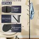 Coat Rack with 8 Hooks, 3 Adjustable Heights, Modern Hall Tree, Sturdy Metal Clothes Stand with Sintered Stone Base for Entryway, Office, Bedroom, for Coats, Hats, Handbags and Scarves, Black