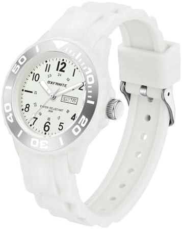 OXFANITE Waterproof Nurse Watch for Medical Professionals,Students, Women Men, Military Time Easy to Read Dial, 24 Hour with Second Hand, Soft and Breathable Silicone Band