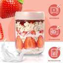 6 Pack Overnight Oats Containers with Lids, 16oz Wide Mouth Mason Jars, Suger Bowls, Glass Food Containers with Airtight Lids for Overnight Oats Jars for Yogurt, Meal Prep, Chia Pudding