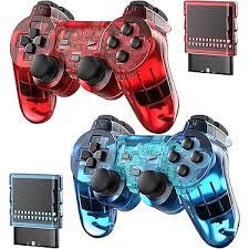 Hqeeun Wireless Controller for PS2, 2 Pack 2.4G Dual Vibration Gamepad Joystick Compatible
