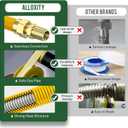 72" Flex Gas Line, Gas Dryer Connector Kit, Stove/Water Heater/Dryer Gas Line with Connectors 1/2" MIP 1/2"FIP 3/4"MIP, 5/8 in.OD(1/2 in. IDCoated Corrugated Stainless Steel Tubing 15/16-16"UN Nut