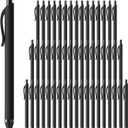 50 Pack Black Ink Pens - Bulk Pens, 1.0MM Medium Point Ballpoint Pens, Smooth Writing No Bleed Retractable Ball Point Pen (Black)