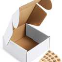 Eupako 4x4x2" Corrugated Box Mailers 50 Pack White Cardboard Small Shipping Boxes for Mailing (with 50 Stickers)