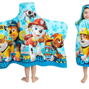 Franco Kids Bath and Beach Soft Cotton Terry Hooded Towel Wrap, 24" x 50", Paw Patrol Blue