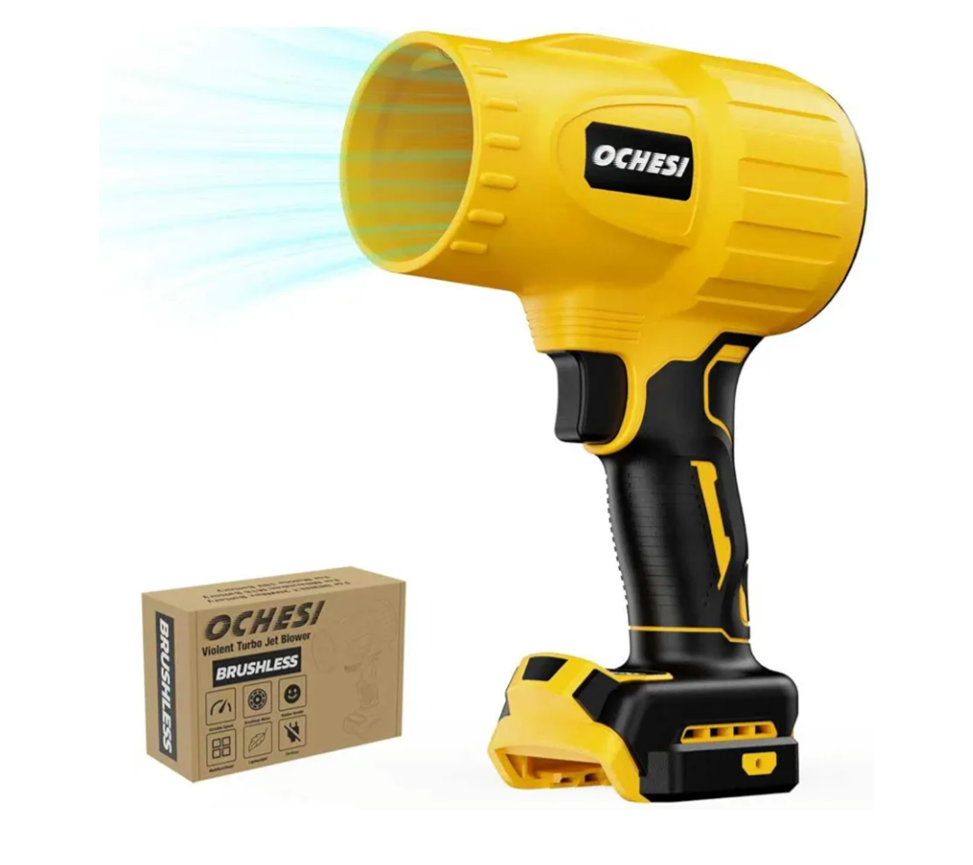 Electric Cordless Leaf Blower Dust Blower for Dewalt 20V Max Battery, High-Speed Brushless Motor Handheld Jet Fan Air Blower for Patio Cleaning, Lawn Care, Blowing Leaves and Dust (No Battery/Charger