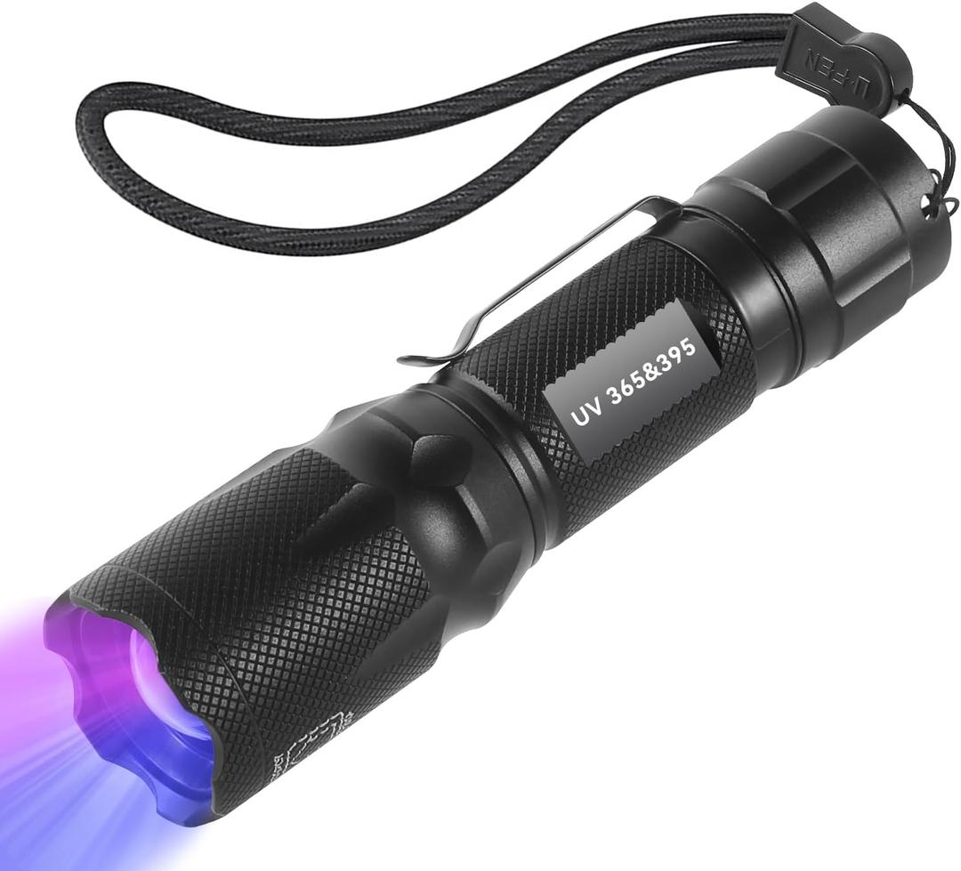 UV 365nm 395nm Blacklight Flashlight for UV Glue Curing,Rocks & Minerals Hunting,Pet Stain Detector,Scorpion Finder, Dry Stain, Portable,Zoomable Handheld Ultraviolet Flashlight Black Light