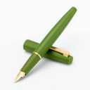 Schmidt Jinhao 80 Brushed Carbon Fiber Fountain Pen with Ink Converter, Iridium Fine Nib Writing Pen (green-Golden Clip)