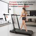 Treadmill with Incline, 3 in 1 Under Desk Treadmill Walking Pad with Removable Desk Workstation 3.5HP Foldable Compact Walking Treadmills for Home Small Office with Wristband Remote Control
