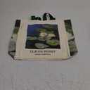 AUSVKAI Cute Canvas Tote Bag for Women, Reusable Designer Bags with Handles Pockets&Snaps for College Beach Everyday Grocery Lotus