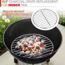 10.5" Charcoal Grate for Weber Charcoal Grills, Round Charcoal Grate for 14'' Weber Smokey Joe Silver&Gold Tuck-n-Carry, Heavy-Duty Steel 7439 Grill Grate for Weber Grill Parts