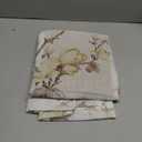 SMILE WEAVER Kitchen Curtains Tiers and Valances Set 3 Piece,Floral Short Semi Sheer Linen Curtains for Bedroom/Living Room,Light Filtering Window Drapes for Bathroom(White,52Wx18L&26Wx36L)