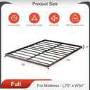 Yicensen 1.6 Inch Bunkie Board Full Low Heavy Duty Metal Box Spring Full Size Bed Base, Sturdy Mattress Foundation, Easy Assembly, Noise Free, Black