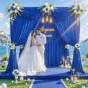 10ft x 10ft Wrinkle Free Royal Blue Backdrop Curtains for Party Stage Wedding Ceremony, Polyester Photography Backdrop Drapes Back Drop Cloth for Baby Shower,Rod Pocket Home Sliding Door Decoration