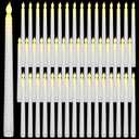Retisee 50 Pack Easter Flameless Taper Candles 10.6" Spiral Battery Operated Bulk Pastel LED Taper Candles Flickering LED Candlesticks for Easter Wedding Dinner Table Home Decor(White)