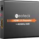 Neoteck HDMI 2.0 Repeater 4K 2160P 3D HDMI Signal Amplifier Repeater Boost Up to 196ft Transmission Distance Mini Size Metal Shell for PC DVD Sky HD Box PS3 PS4 Satellite Box