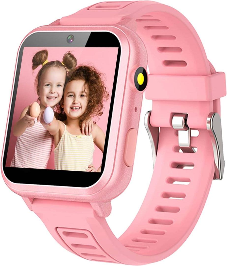 Wiszodet Smart Watch for Kids Gift for Girls Age 5-12, 1.54" Touch Screen Watch with HD Camera Video 24 Games Music Pedometer Flashlight Alarm Clock, Gifts for 7 8 9 10 Year Old Girls Boys