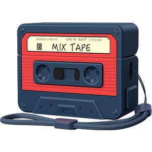 AirPods Pro 2 Case Cover, KOREDA Funny Cassette Tape Design Case for Airpods Pro 2nd Generation/1st Generation (2023/2022/2019), Cute Cartoon Fashion Silicone Protective Case for Women Men (Blue)