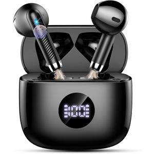 Wireless Earbuds, Bluetooth Headphones 5.4 HiFi Stereo, in Ear Earphones with 4 ENC Noise Cancelling Mics, 40H Playtime Ear Buds with Mini Case, IP7 Waterproof Headset with LED Display, USB C Charging