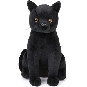 HyDren 13 Inch Halloween Black Cat Stuffed Animal Plush Realistic Cat Stuffed Animal Soft Cute Kitten Plushies Pillow Toy Gifts for Kids Adults Christmas Birthday Party Favors Home Decor Supplies