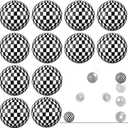 Sotiff 24 Pcs 1.26 Inch 32mm Mini Race Car Stress Bouncy Balls Bulk Checkered Rubber Bounce Balls Bulk for Party Favors, Goodie Bag Fillers, Easter Gift Bag Stuffers, Basket Stuffers, Classroom Prizes