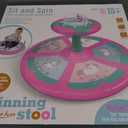 RMOKA Unicorn Sit and Spin Toy for Toddlers Girls Ages 1-3 2-4, Birthday Gift for 2 3 4 Years Old Girl, 360 Spin Seat Kids Indoor Interactive Sensory Toy with LED & Music