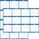 24" x 36" SwiftGlimpse 2026 Wall Calendar Erasable Large Wet & Dry Erase Laminated 12 Month Annual Yearly Wall Planner, Reversible, Horizontal/Vertical, Navy