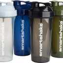 Smartshake Lite 2-Pack Protein Shaker Bottle 800 ml | 27 oz - Leakproof Screw-on Lid - BPA Free – Unisex - Mist Gray, Army Green, Black, Navy Blue