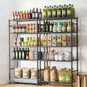 Storage Shelves - 5 Tier Shelf Organizer, Heavy Duty Garage Shelving Unit with Leveling Feet, Stable Metal Shelves Organizer for Pantry, Kitchen and Closet, 33.0" W x 12.6" D x 72.0" H, Black