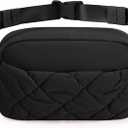 BAGSMART Puffy Fanny Packs for Women Crossbody Belt Bag with Adjustable Strap, Quilted Waist Pack Purse for Traveling Shopping Workout