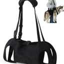 Shinylin Dog Carry Sling Emergency Backpack Pet Legs Support and Rehabilitation Dog Lift Harness Adjustable Lifting Straps Carrier for Senior Dogs Joint Injuries, Arthritis, Hiking, Skiing, Black(L)