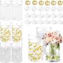 12 Pack White Floating Candles 6 Pack Glass Cylinder Vases 6 Inch Flower Floating Vase for Centerpieces 12 Pcs Pearl String Clear Water Gel Beads for Home Decor