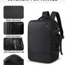 TANTOMI Small Travel Backpack for Women Men, 15.6 Inch Laptop Backpack Flight Approved, Carry-On Bags with USB Charging Port & Shoe Pouch, Casual Daypack on Airplane for Weekender Work Business, Black