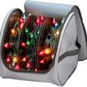 Premium Christmas Light Storage Bag  Heavy-Duty 600D Tear-Proof Material with Reinforced Handles  Includes 3 Reels, Stores up to 375 Ft of Mini Lights & Extension Cords  Grey with PVC Lining (Gray)