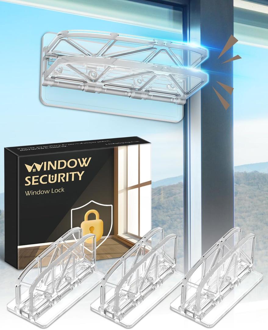 Sliding Window Locks Door Lock - 4 Pack Sliding Glass Door Lock for Child Safety Closet Door Security Locks for Kids Home Security Door Lock Safety Child Proof for Inside Flip Door Latche Bar Stopper