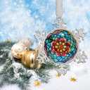 XUTAI Abstract Flower Snowflakes Christmas Ornaments Snowflake Ornament Christmas Tree Ornaments Christmas Metal Glass Holidays Hanging Ornaments Decor