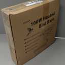 Jvgoo Heated Bird Bath for Deck Railing, Powerful 100W Thermostatically Controlled Heated Bird Baths for Outdoors for Winter, Heated Birdbath Water Heater for Outside Garden Yard Patio Lawn (Grey)