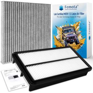 Cabin & Engine Air Filter Kit, CF10134 & CA10013, Lab Certified MERV 13, Pre-oiled, 2pcs, Specific for Honda Odyssey (05-10), Pilot (09-15), Acura MDX (07-09)
