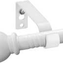 Curtain Rod for Windows 30-62 inch, Decorative Curtains Rods Set,5/8 inch White Splicing Metal curtain rod with Brackets for Bedroom, Living Room, Kitchen and Outdoor Patio,  White