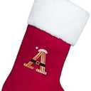 Beyond Your Thoughts Personalized Embroidery Monogram Initial Human Christmas Stockings 1 Pack Durable Christmas Ornament Bag for Family Decorations Red and Gold Letter A