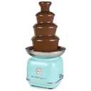 Nostalgia 4 Tier Electric Chocolate Fondue Fountain Machine for Parties - Melts Cheese, Queso, Candy, and Liqueur - Dip Strawberries, Apple Wedges, Vegetables, and More - 32-Ounce - Aqua