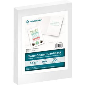 Printworks White Matte Photo Paper, 200 GSM/9.2 mil Cardstock Paper, Perfect for School and Craft Projects, 8.5 x 11, 100 Sheets (00568)