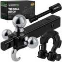 Rhino USA Trailer Hitch Tri-Ball Mount with Hook & Shackle - 2in Receiver