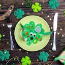 36 Sets St. Patrick's Day Irish Lucky Shamrock Ornaments Decorations DIY St. Patrick's Day Craft Kits Foam Shamrock Four-Leaf Clover Shaped Ornaments for Kids Classroom Activity Luck Gift Art Project