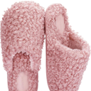 ULTRAIDEAS Women's Fuzzy Slip-on Slippers, Cozy Indoor House Shoes with Memory Foam, Pink, US 7-8