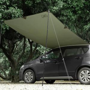 Portable Car Awning for SUV, Vehicle Awning for Camping Van Truck, Needn't Roof Rack Hardwares Waterproof UV50+ 10 x 5.6 ft