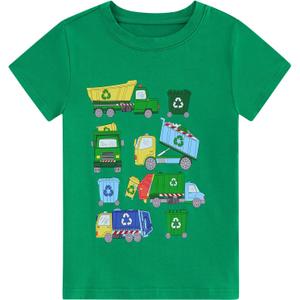 Boys Short Sleeve Shirt Toddler T Shirts Kids Graphic Top Summer Casual Blouse Cotton 3Y