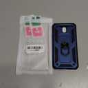 for Galaxy J7 2018/J7 V/J7 Star/J7 Refine 2018 Case, with [3X Tempered Glass Screen Protector], Built-in Ring Kickstand and Magnetic Car Mount Shockproof Dropproof Cover for Galaxy J7 (2018) - Blue