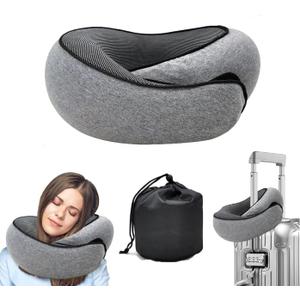 Travel Pillow for Airplanes, 2026 New Memory Foam Neck Pillow with Chin Wrap for Traveling, Suitable for Airplanes, Offices and Cars