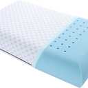 Memory Foam Pillow, Standard Ventilated Bed Pillow with Washable Cover, Cooling, Orthopedic, Neck & Shoulder Support, Back, Side & Stomach Sleepers, Hotel Essentials, Standard 1 Pack